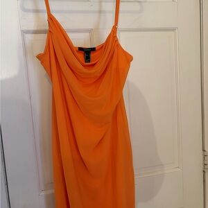 Forever 21 Vibrant Orange Strapless Dress